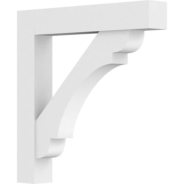 Ekena Millwork Standard Olympic Architectural Grade PVC Bracket with Block Ends, 3"W x 24"D x 24"H BKTP03X24X24OLY05 - main